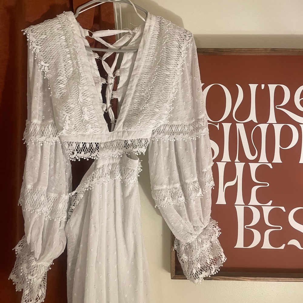 White Lace Bohemian Jumpsuit